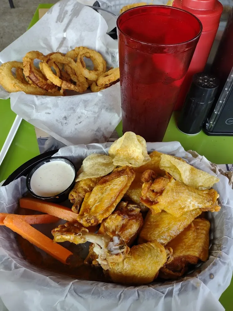 Hot Wings with Homemade Chips